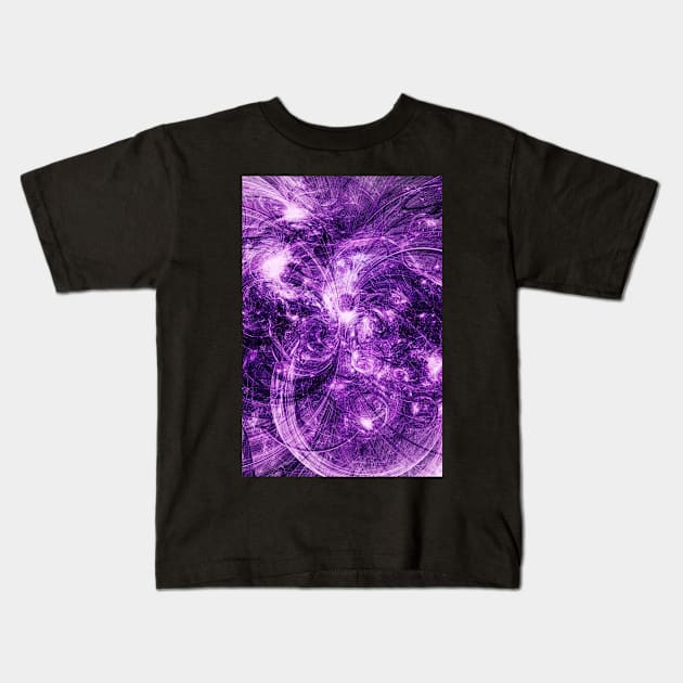 Dark Magic Burst, Purple Abstract. Kids T-Shirt by love-fi